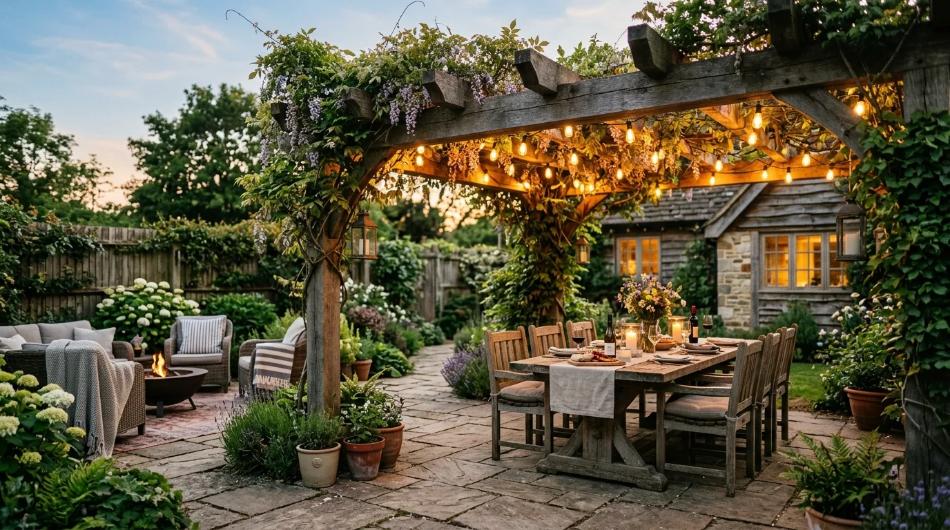 Potted Greenery Around Seating